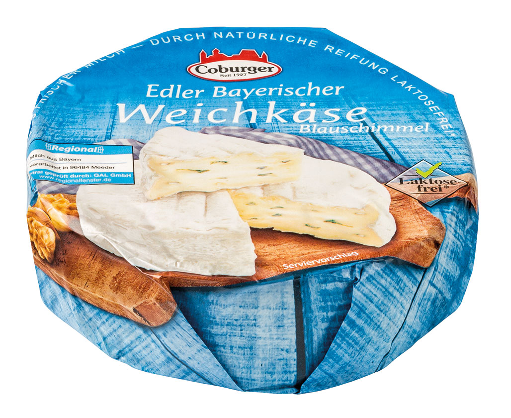 Coburger Edler Bayerischer Weichkäse Blauschimmel 350g
