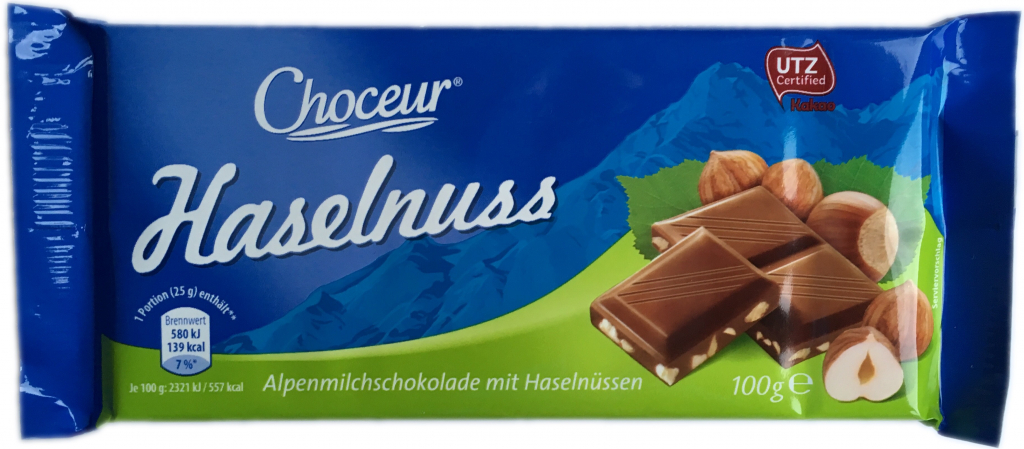 Choceur alpská mléčná čokoláda s lískovými oříšky 100g