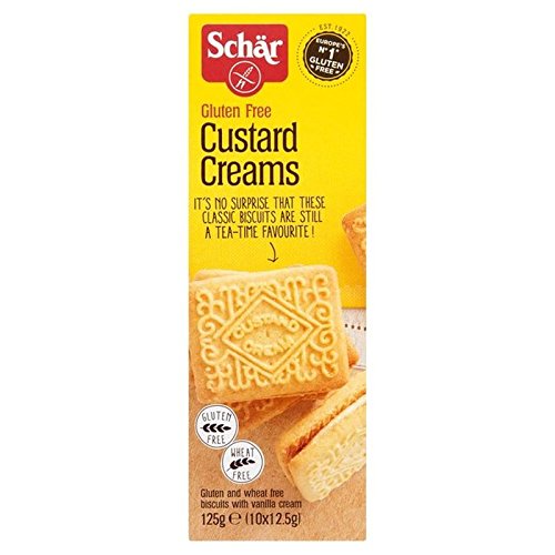 Schar Gluten Free Custard Creams 125g Bezlepková sušenka s krémovou vanilkovou náplní