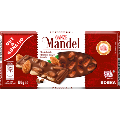 Edel Vollmilch ganze Mandel 100g mandle v mléčné čokoládě