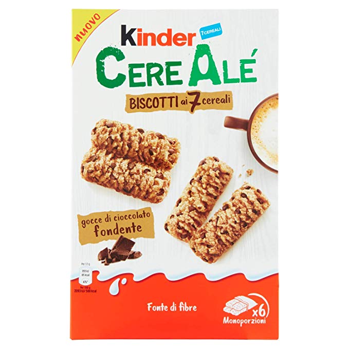 Kinder CereAlé, biscotti Kinder ai 7 cereali 204g-čokoládové