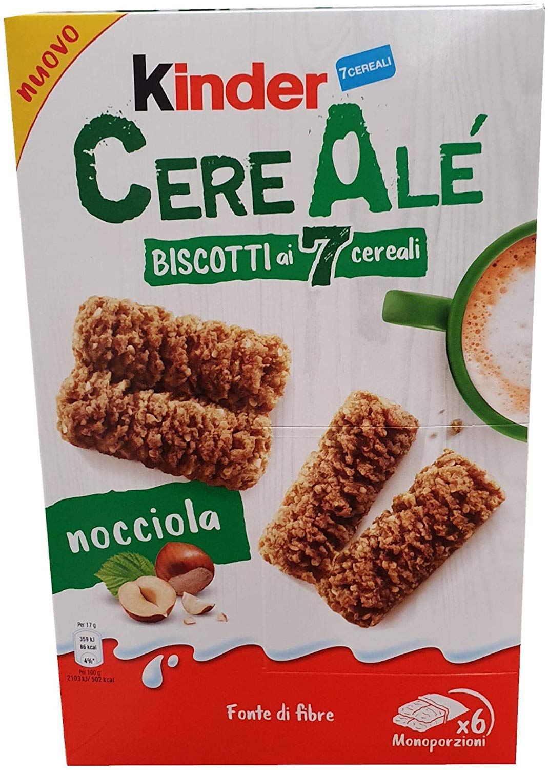 Kinder CereAlé, biscotti Kinder ai 7 cereali 204g-lískooříškové