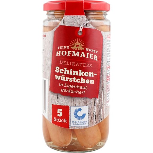 HOFMAIER Schinken Wurstchen 5kusů z vepřového masa 85% masa
