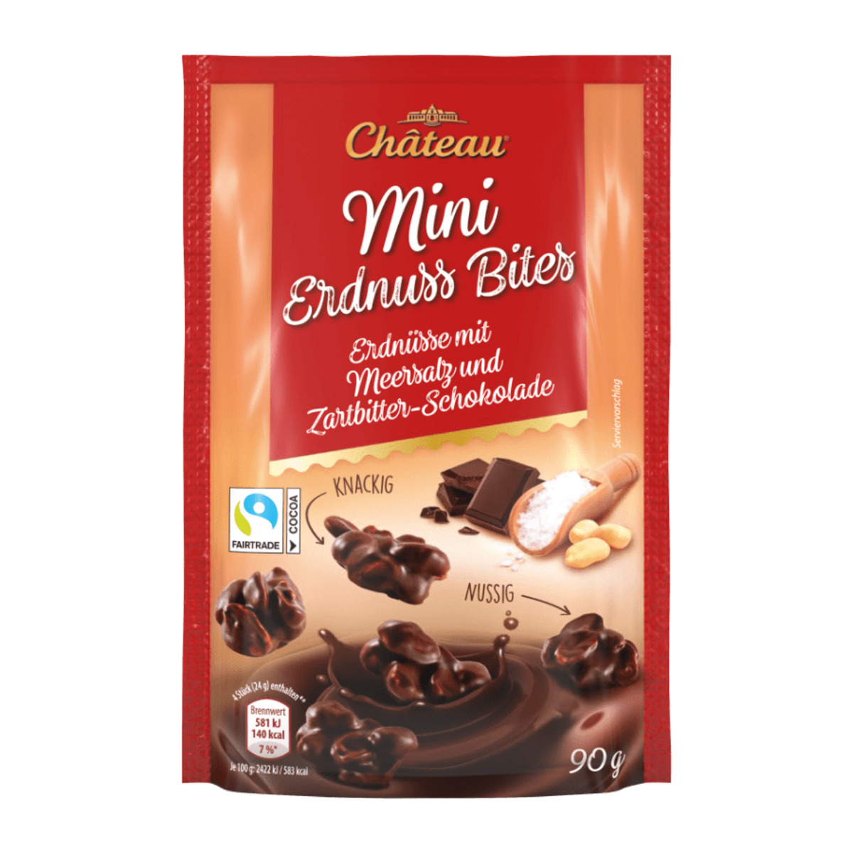 CHÂTEAU mini arašídové hrudky v hořké čokoládě 90g
