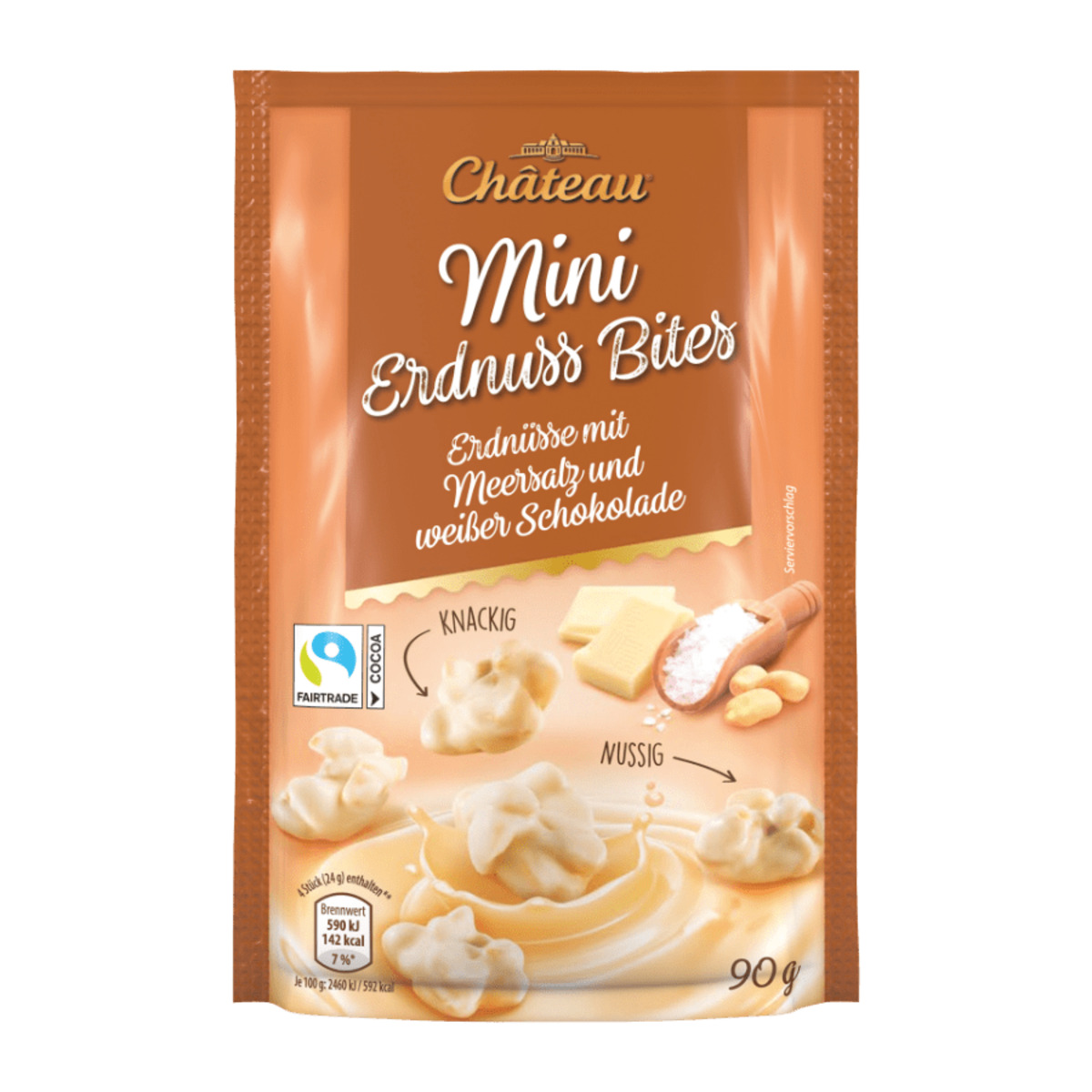 CHÂTEAU mini arašídové hrudky v bílé čokoládě 90g