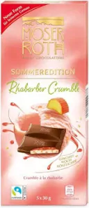 MOSER ROTH CHOCOLATE s rebarborovou náplní a kousky sušenek 150 g Letní Edice!!!