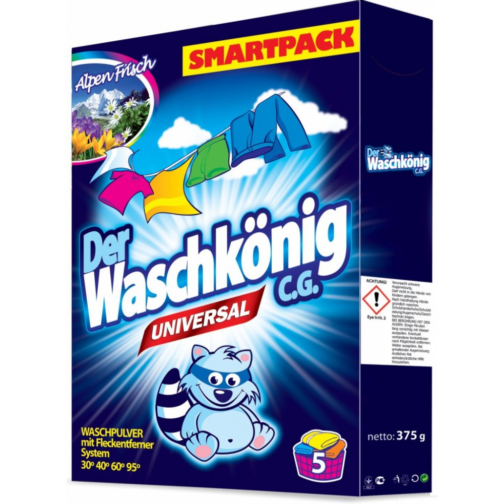 Waschkönig Universal Smartpack prací prášek 375 g- cestovní balení
