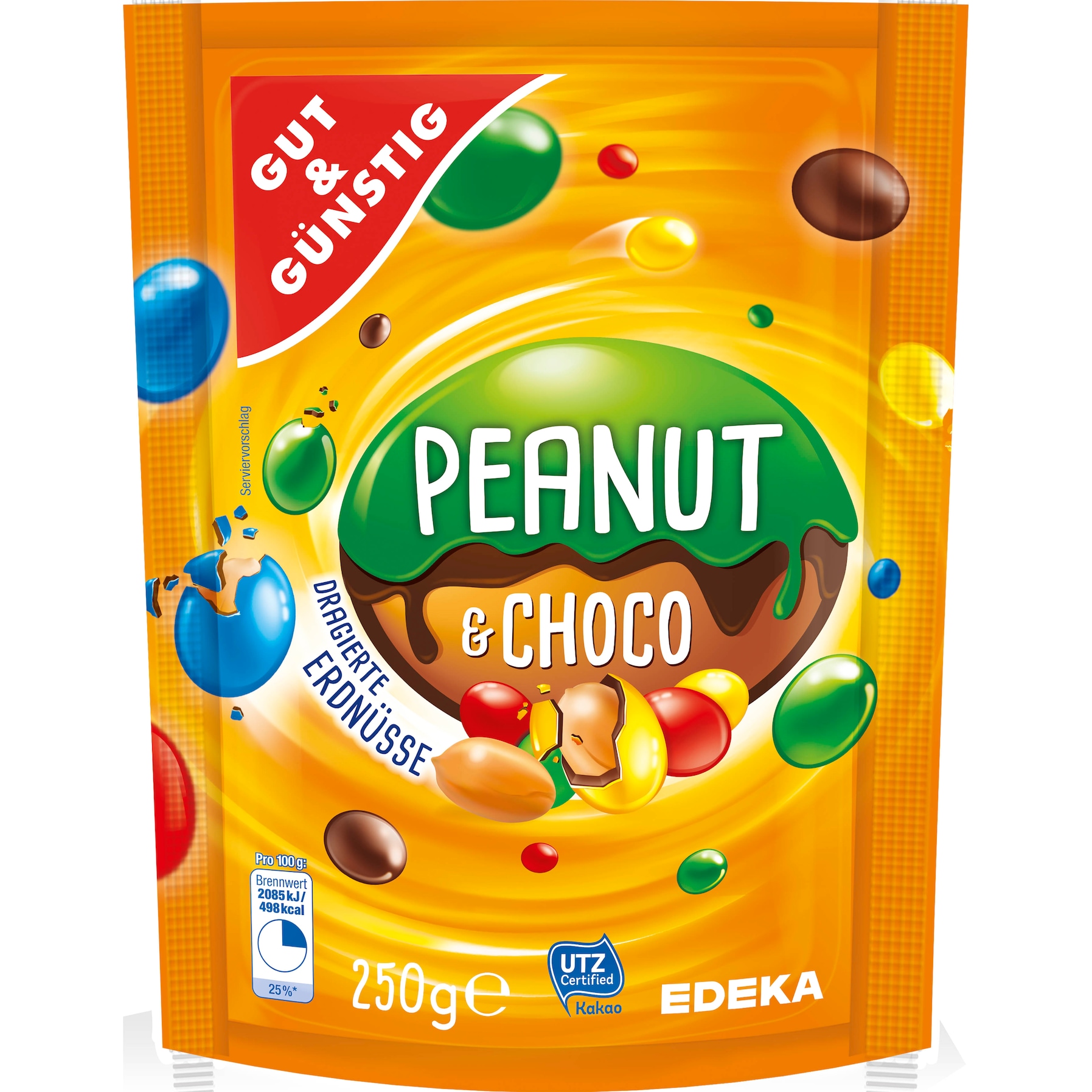 Edeka Arašídy v mléčné čokoládě- barevné 250g