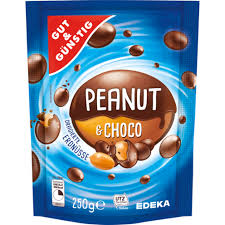 EDEKA PEANUT AND CHOCO - ARAŠÍDY V MLÉČNÉ ČOKOLÁDĚ 250G