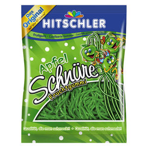 Hitschler jablkové gumové bonbóny šňůry 125 g