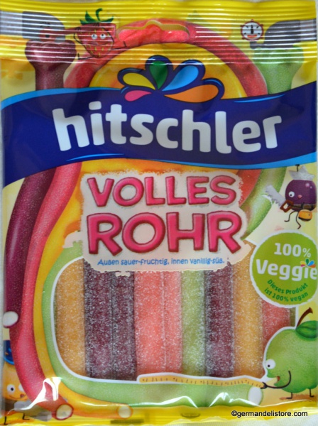 Hitschler Volles Rohr 125g plněné ovocné pendreky v cukru