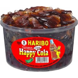 Haribo Happy Cola - Želé bonbony kolové lahvičky 150kusů 1200g-dóza