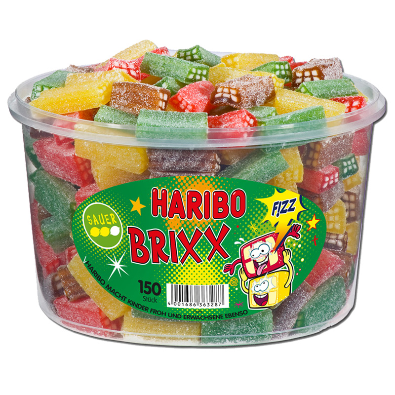 Haribo Brixx Sauer 150 kusů (dóza)