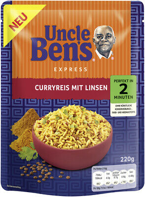 Uncle Bens Express Curry Reis mit Linsen - 220 g