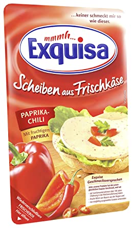 Exquisa Scheiben aus Frischkäse Paprika-Chili, 110g-plátky smetanového sýra