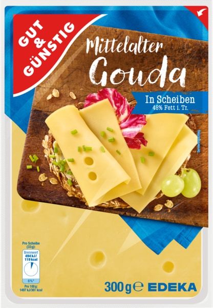 Gouda v plátcích 300g-zrající po dobu 4 měsíců