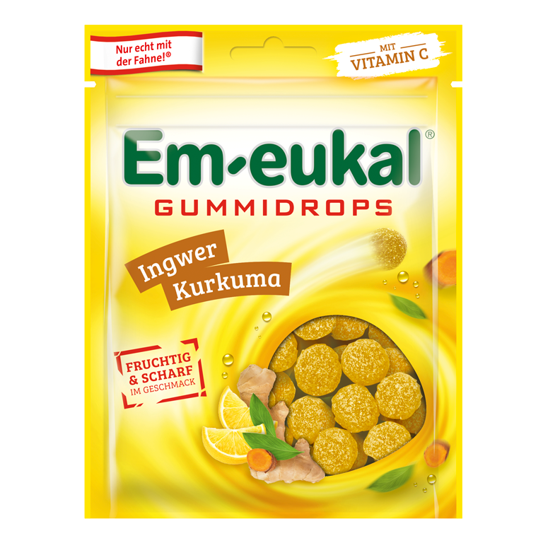 Em-eukal zázvor s kurkumou Gummidrops, 90 g