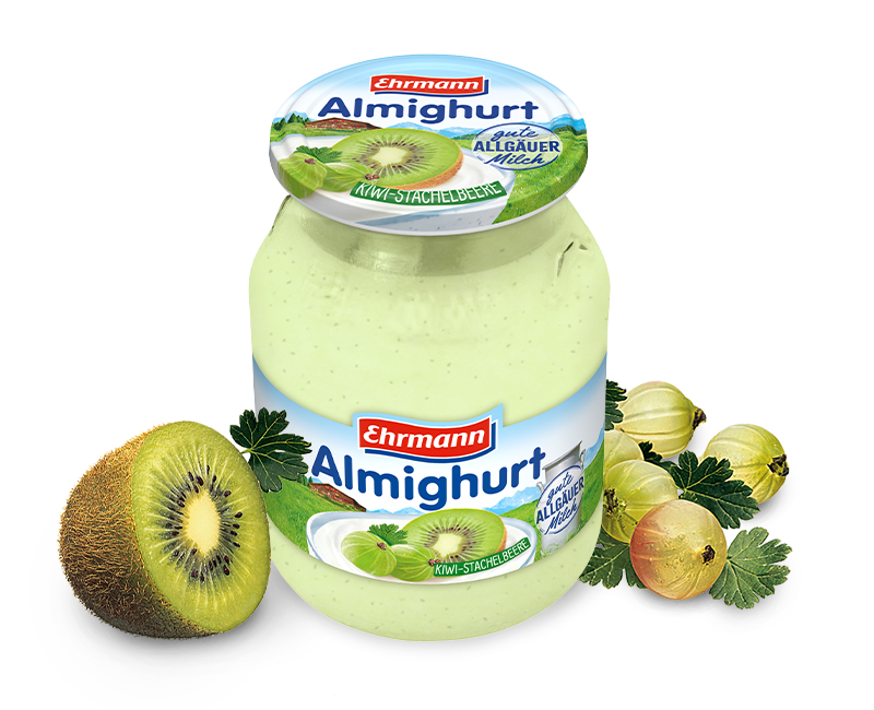 Ehrmann Almighurt jogurt ve skle Kiwi- Angrešt 500g