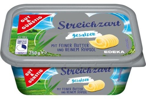 Edeka Streichzart gesalzen roztíraté solené máslo 250g