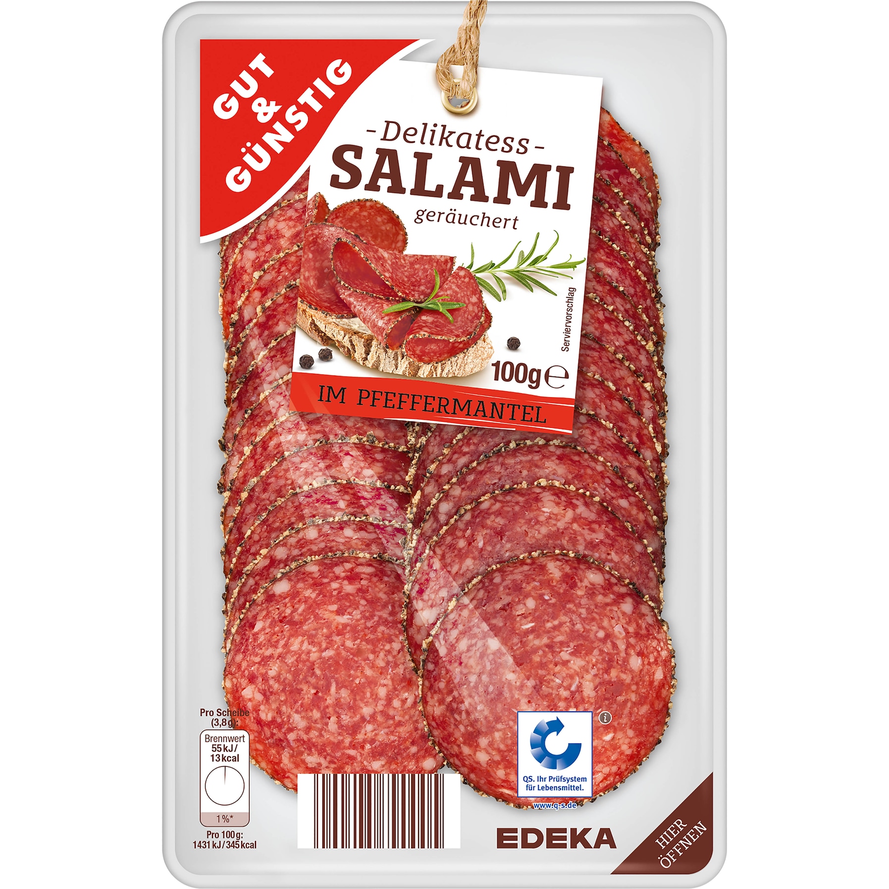 GUT & GÜNSTIG pepřový salám 100g