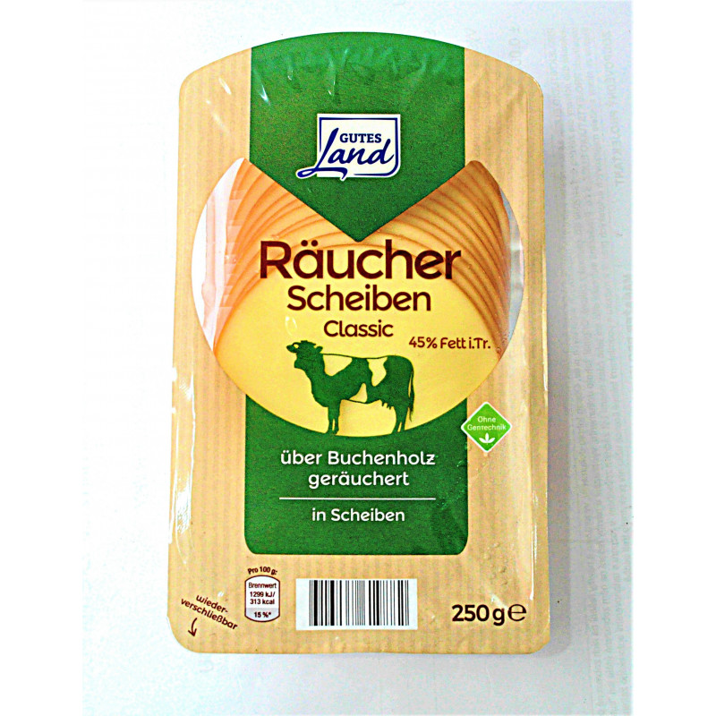 Gutes land raucher scheiben se šunkou-plátkový sýr 250g 45% tuku