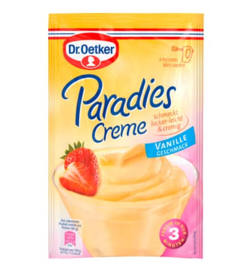 Dr. Oetker Paradies Creme-Vanile geschmack 3 porce 60g