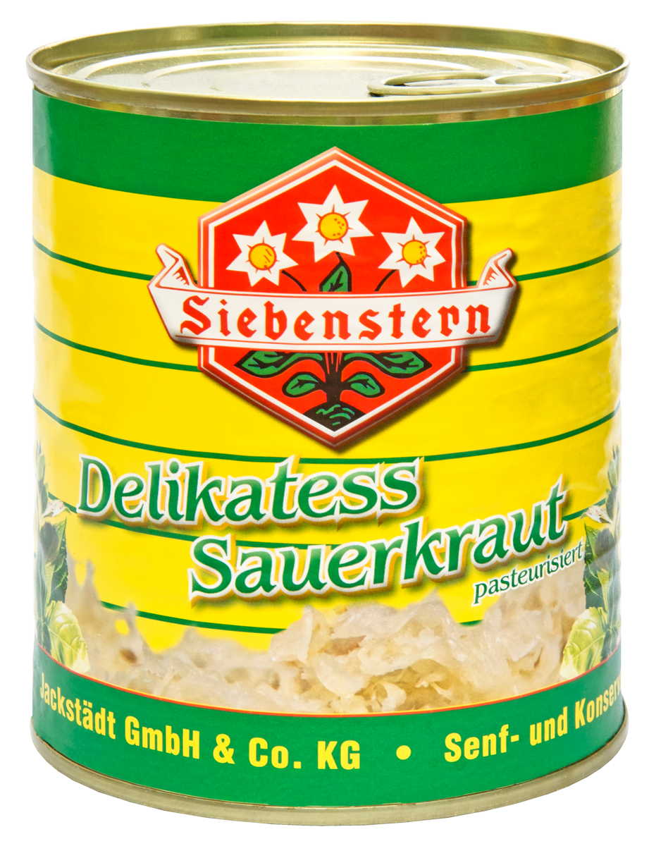 Siebenstern Delikates Sauerkraut- bílé zelí v plechu 810 g