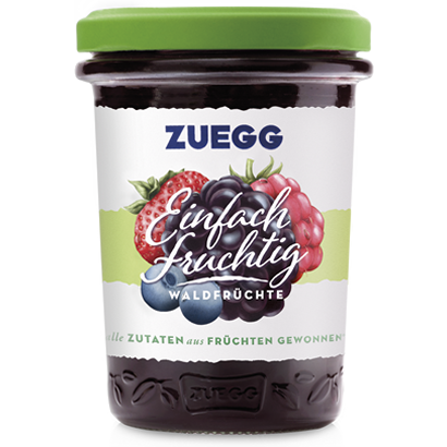 Zuegg Lesní plody marmeláda oslazena hroznovou šťávou 250g