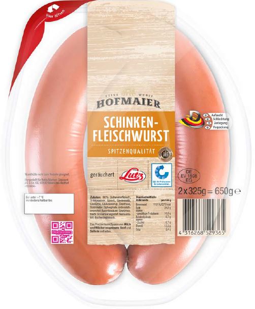 Hofmaier Schinken-Fleischwurst - Šunková klobása 650g