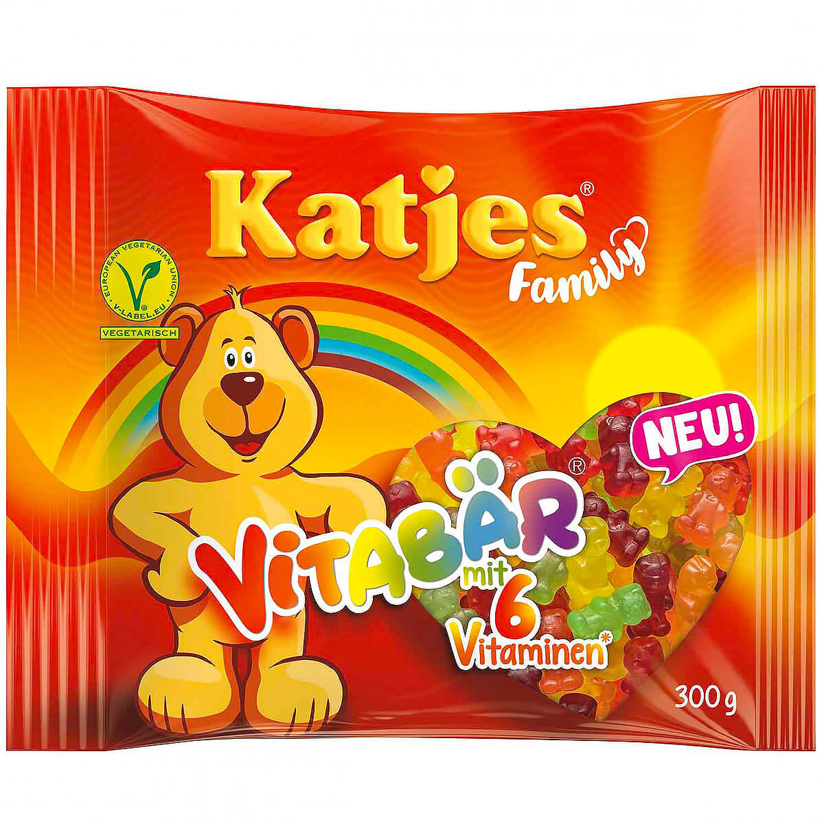 Katjes Family Vitabär – Gumoví medvídci se 6 vitamíny 300 g
