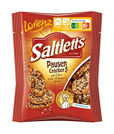Saltlett's Pausen Cracker 100g- chia, lněné a sezamové semínko