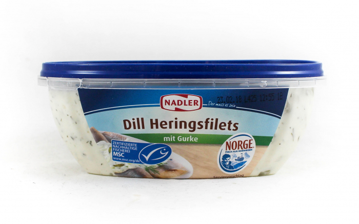 Nadler Heringsfilets Dillsauce - sledi s okurkou v koprové omáčce 380g