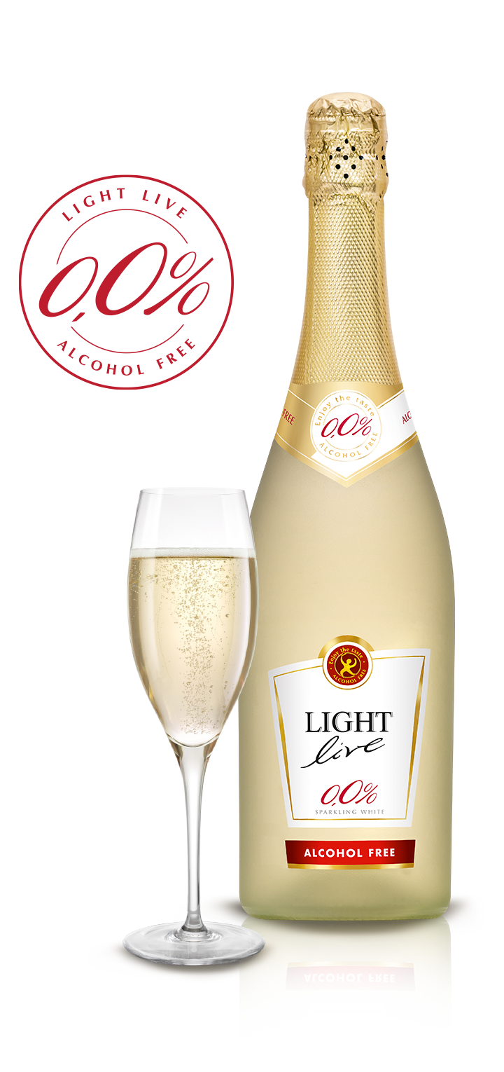 LIGHT LIVE SPARKLING WHITE- šumivé bílé víno 0% alkoholu 0,75L