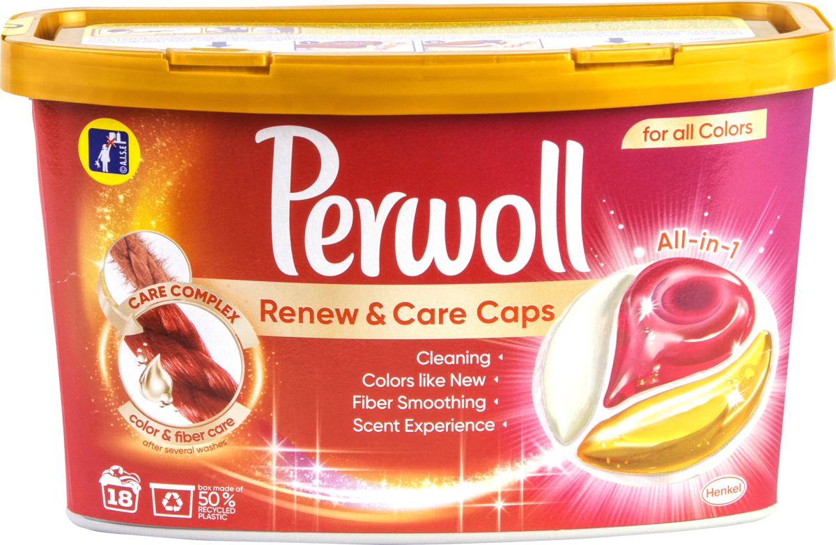 Perwoll Renew & Care Caps Color kapsle na praní 18 ks