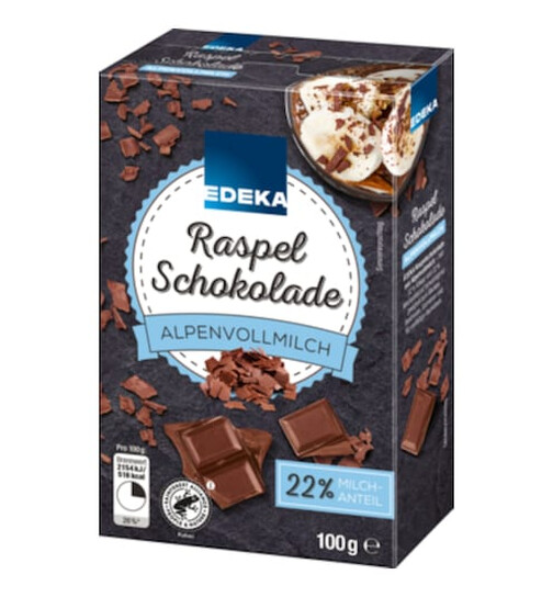 EDEKA Raspel-Schokolade Vollmilch 100g-Strouhaná mléčná čokoláda