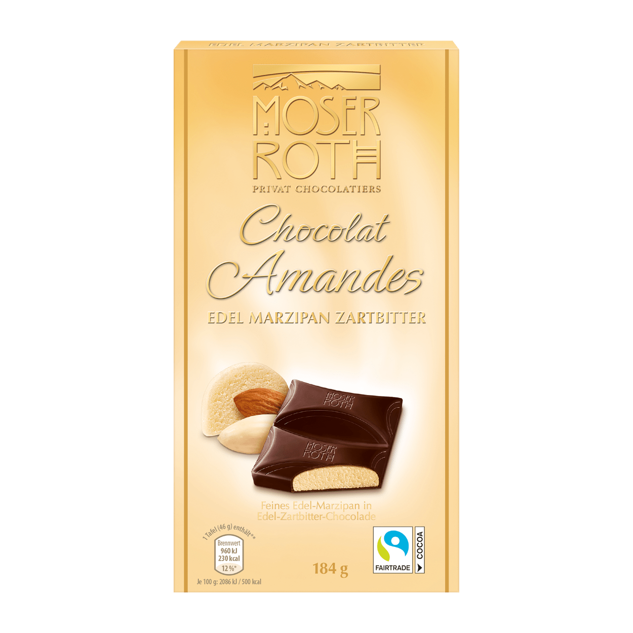 MOSER ROTH Chocolat Amandes Marcipán v hořké čokoládě 150g