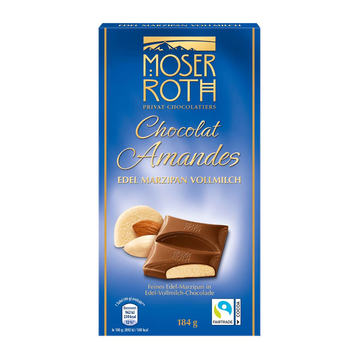 MOSER ROTH Chocolat Amandes Marcipán v mléčné čokoládě 150g