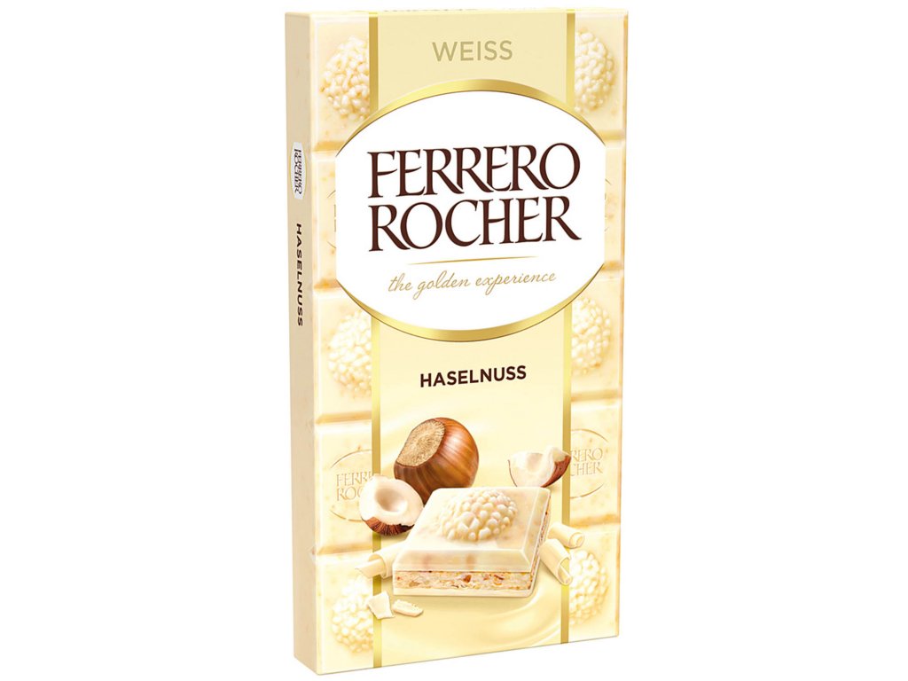 Ferrero Rocher bílá čokoláda s lískovými oříšky 90g