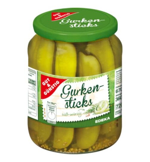 GUT&GÜNSTIG Gurken-Sticks- Okurkové řezy 670 g