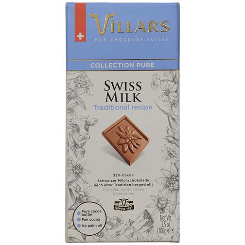 Villars Swiss Milk 100g - Luxusní švýcarská mléčná čokoláda
