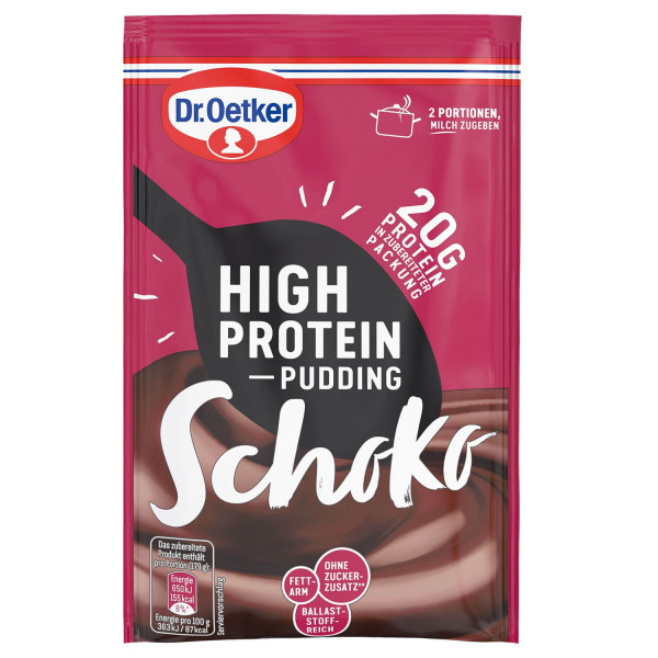 Dr.Oetker High Protein Pudding Schokolade 58g- Čokoláda s vysokým obsahem bílkovin