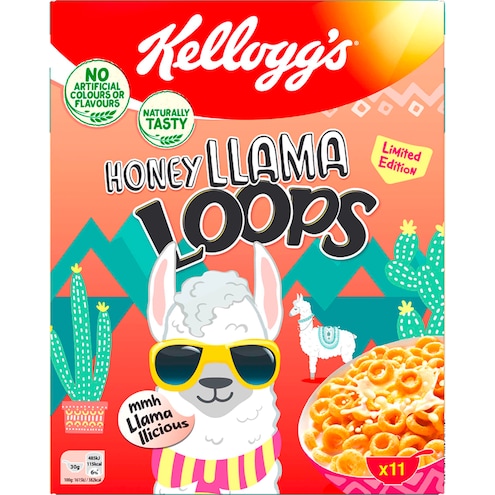 KELLOGG'S HONEY LLAMA LOOPS CEREAL 330g