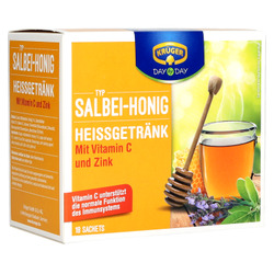 Krüger instantní horký nápoj šalvějový med s vitamínem C a zinkem 18 sáčků