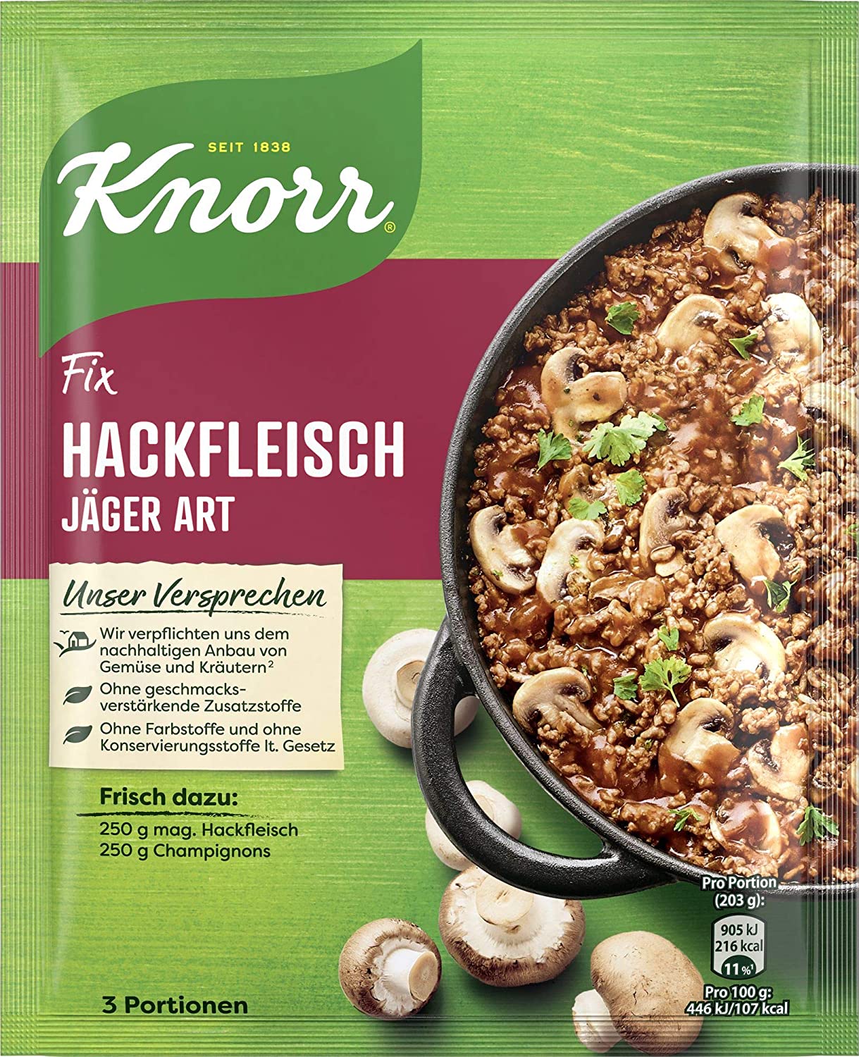 Knorr Fix Hackgerichte Hackfleisch Jäger-mleté maso na myslivecký způsob 36g