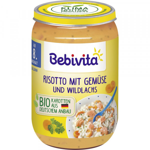 Bebivita rizoto se zeleninou a divokým lososem, od 8. měsíce, 220g