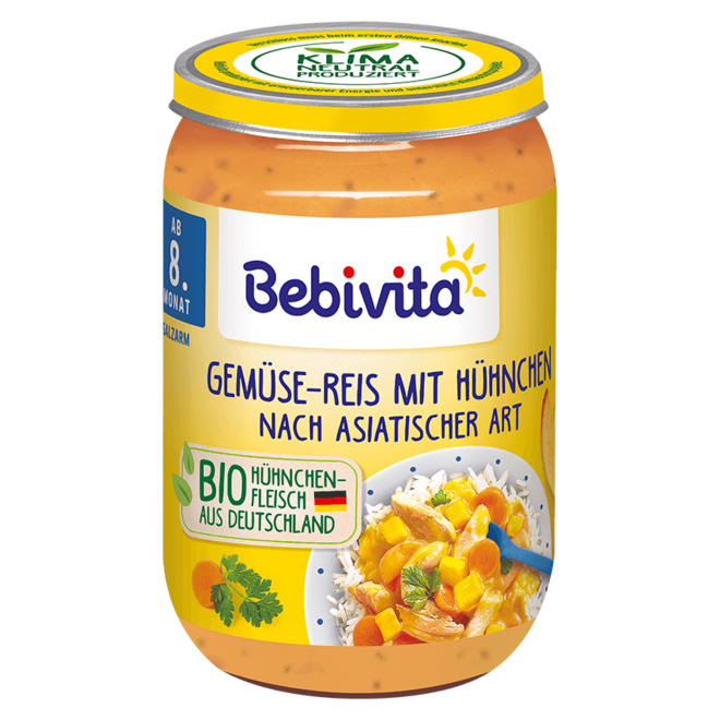 Bebivita Zeleninová rýže na asijský způsob s kuřecím od 8. měsíce, 220 g