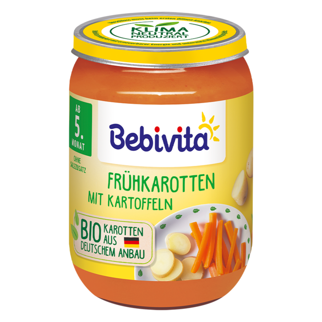 Bebivita příkrm raná mrkev a brambory, od 5. měsíce, 190g
