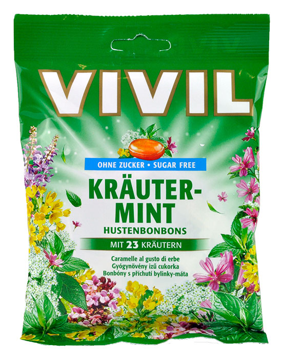 VIVIL bombóny s příchutí bylinek a mentolu 132 g