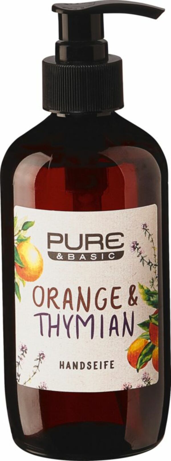 Pure & Basic Tekuté mýdlo Pomeranč & Tymián 350 ml s pumpičkou