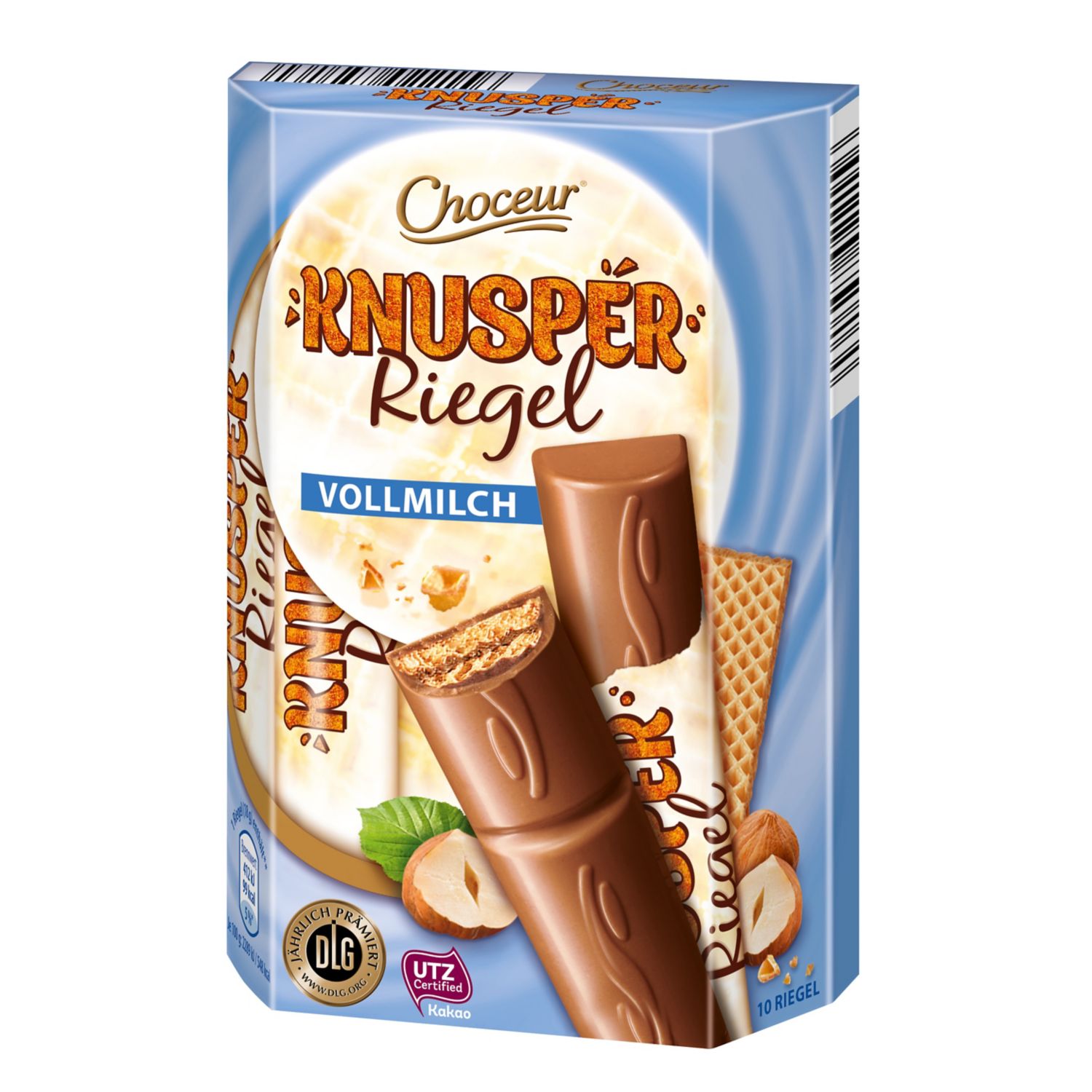 Choceur Schoko Knusper Riegel mléčná čokoláda 10 ks 180 g